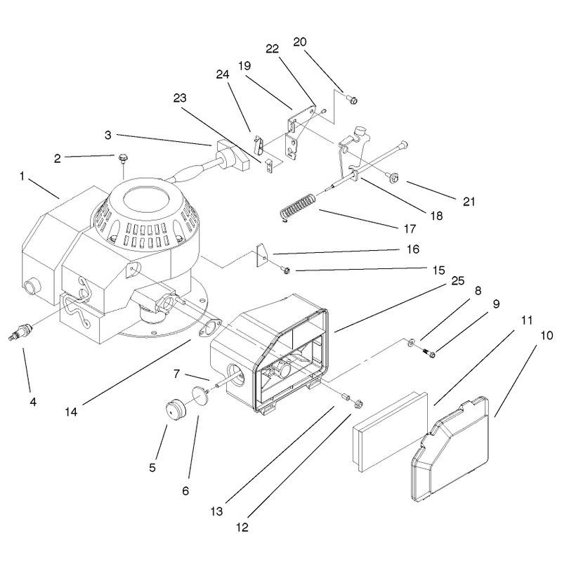 Engine and Air Filter Assembly