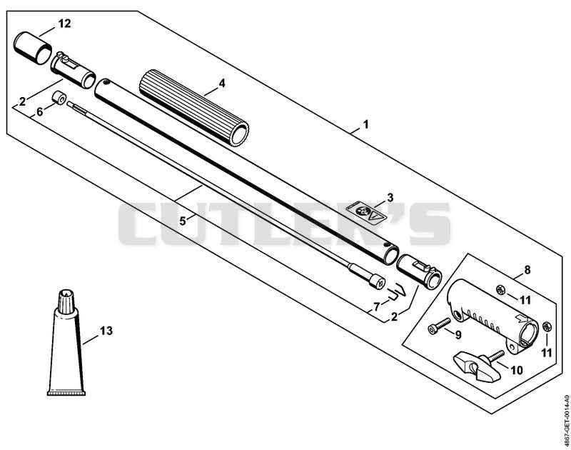 Drive tube extension 0.5 m HL-KM 0°, HL-KM 135°, HT-KM, SP-KM