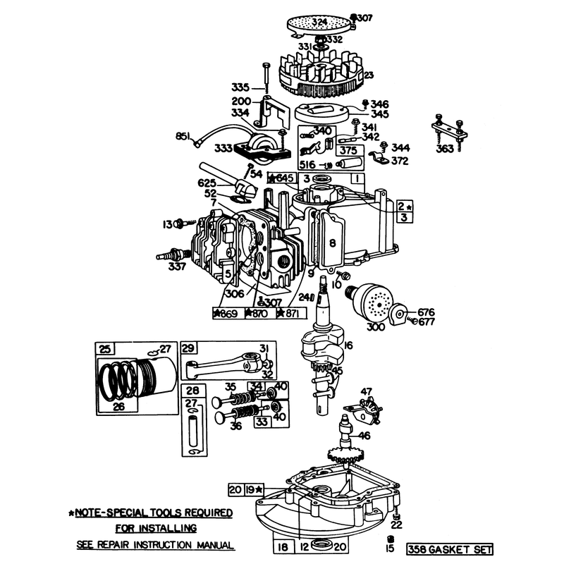 Engine Briggs and Stratton Model 92908-1956-02