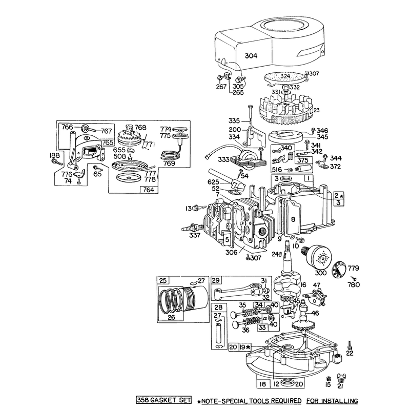 Engine Briggs and Stratton Model 92908-1845-01