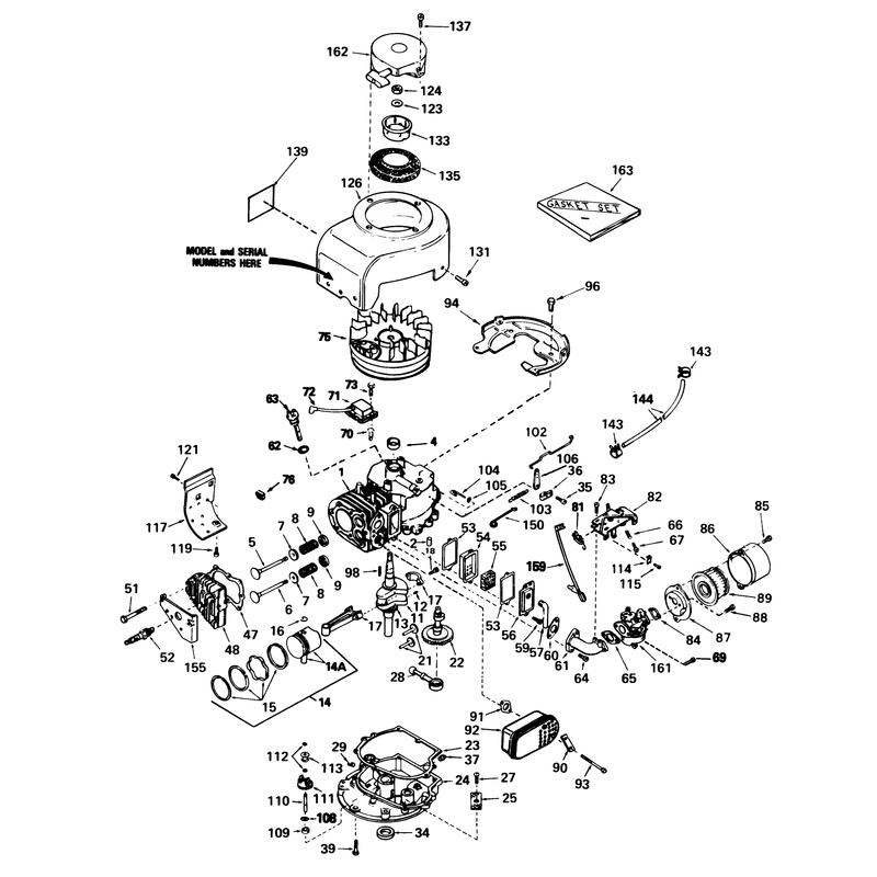 Engine Tecumseh Model No Tvm140-70287l