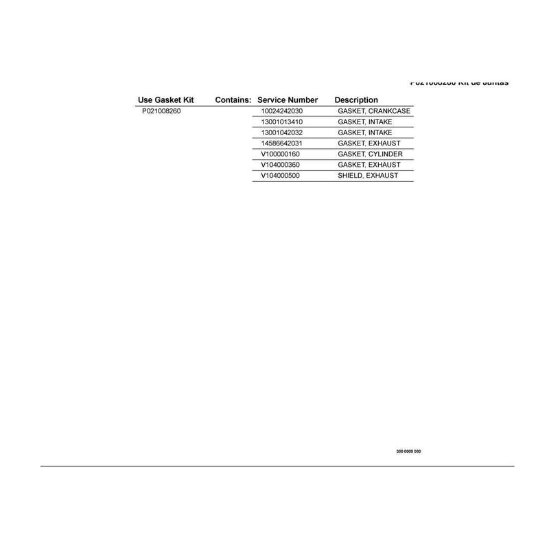 P021008260 Gasket Kit