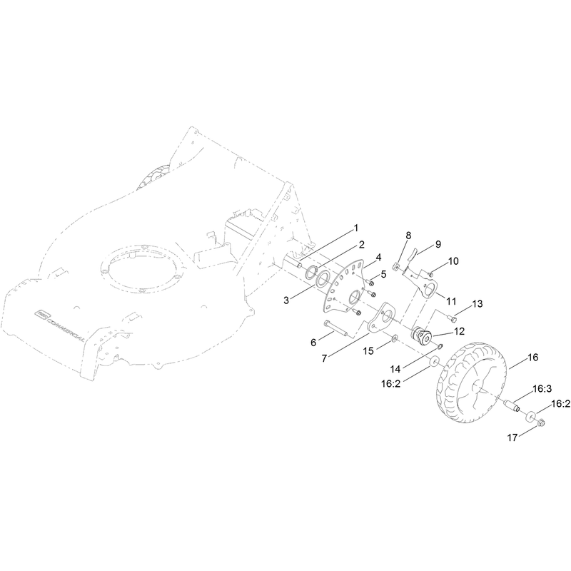 Rear Wheel and Hight of Cut Assembly