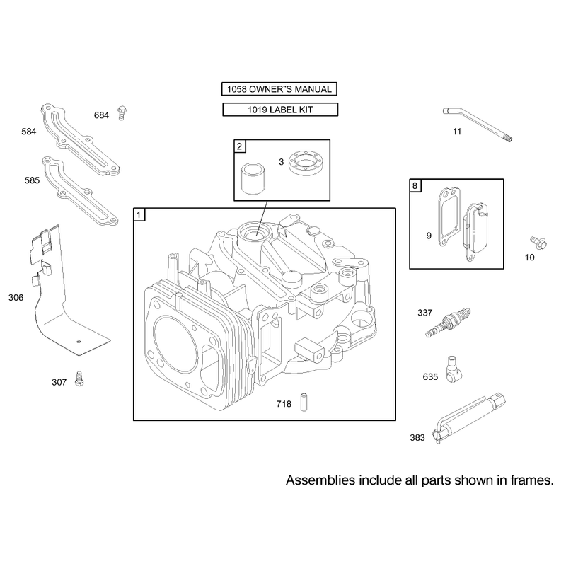 Cylinder Assembly Briggs and Stratton Model 122602-0120-E1