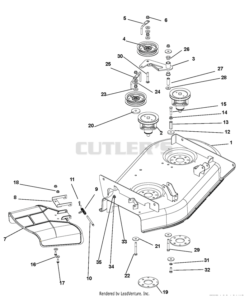 Mower Deck, Belt And Idlers
