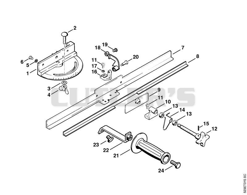 Swivelling support for hedge trimmer knife