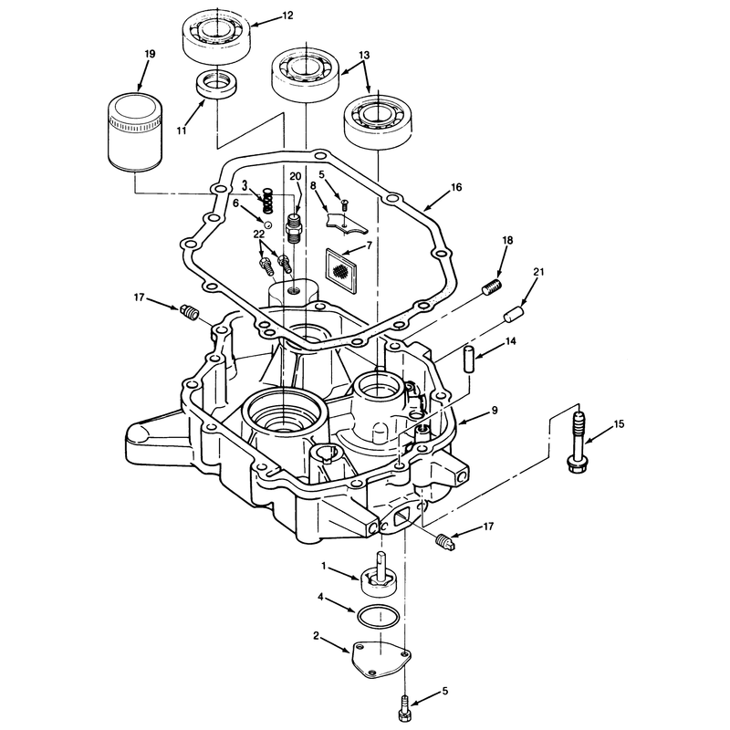 14hp Engine Oil Base and Pump Assembly