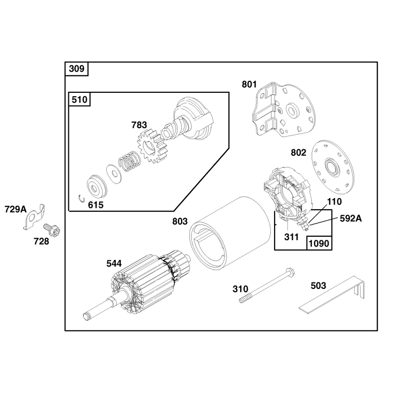 Engine Briggs and Stratton Model 195707-0421 El
