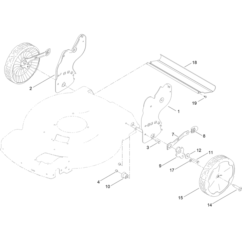 Rear Wheel and Height of Cut Assembly