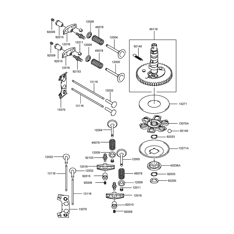 Valve and Camshaft Assembly Kawasaki FH430V-BS28 R
