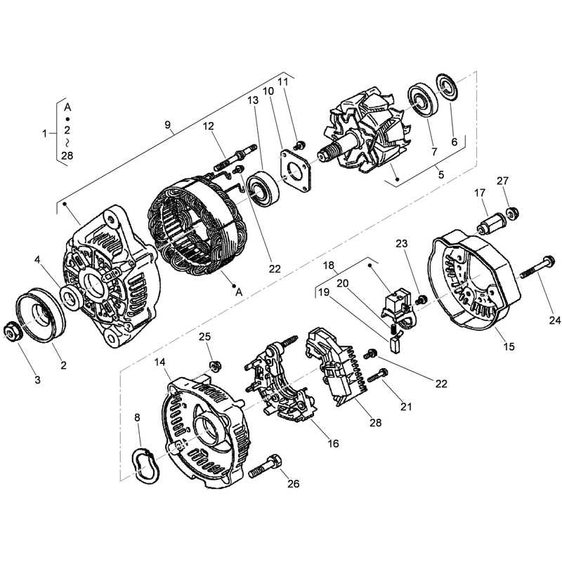 Alternator Components Assembly