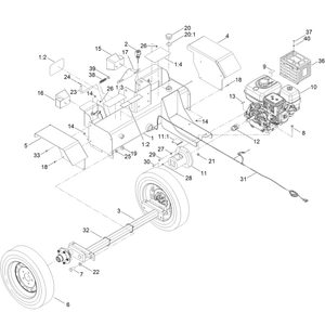 Engine Axle and Hydraulic Tank Assembly