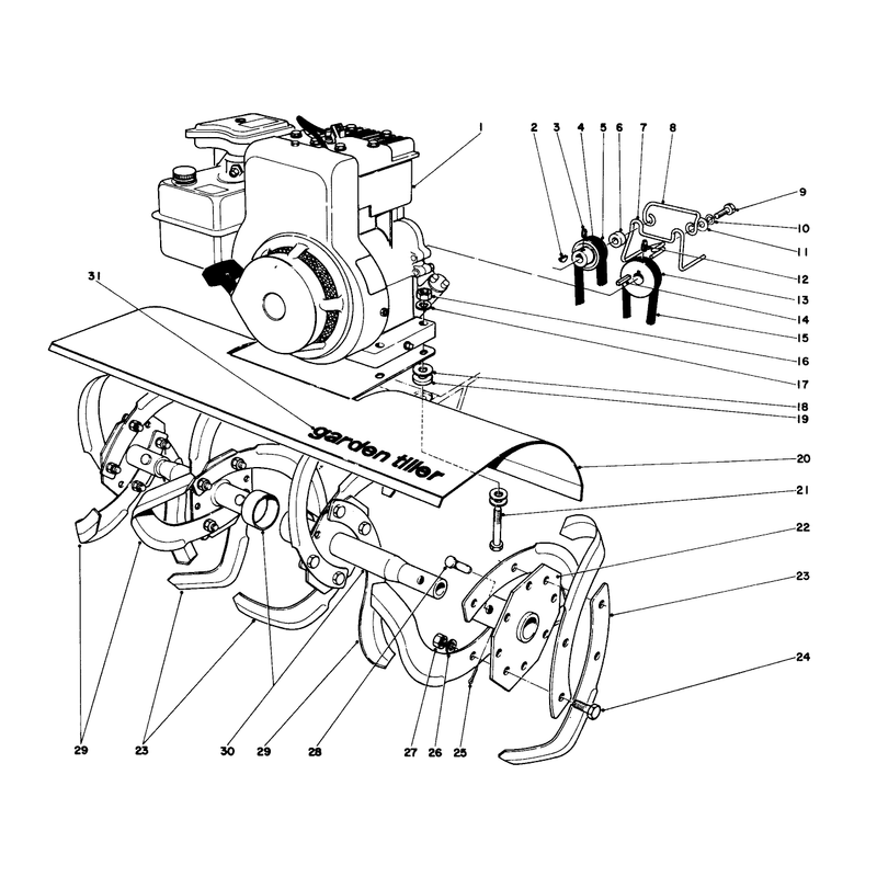 Tine And Engine Assembly