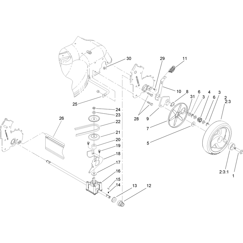 Rear Axle and Transmission Assembly