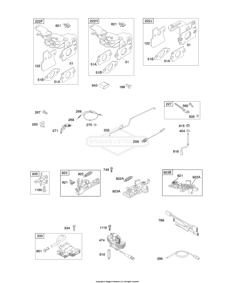 Controls, Flywheel Brake, Governor Spring, Ignition
