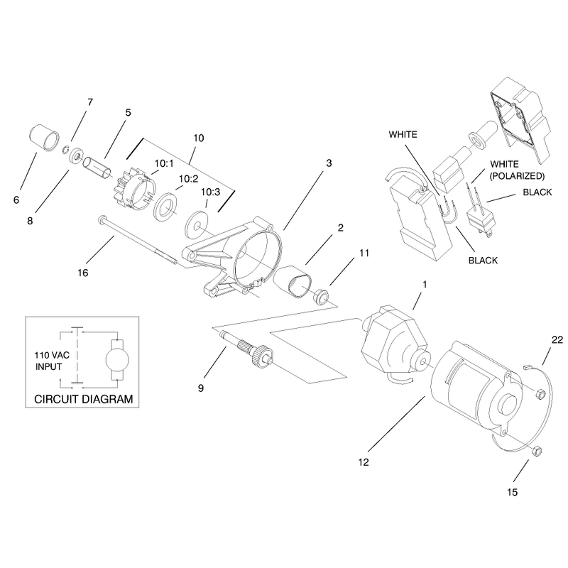 Motor & Switch Housing Assembly (model No. 38405)(120 Volt)