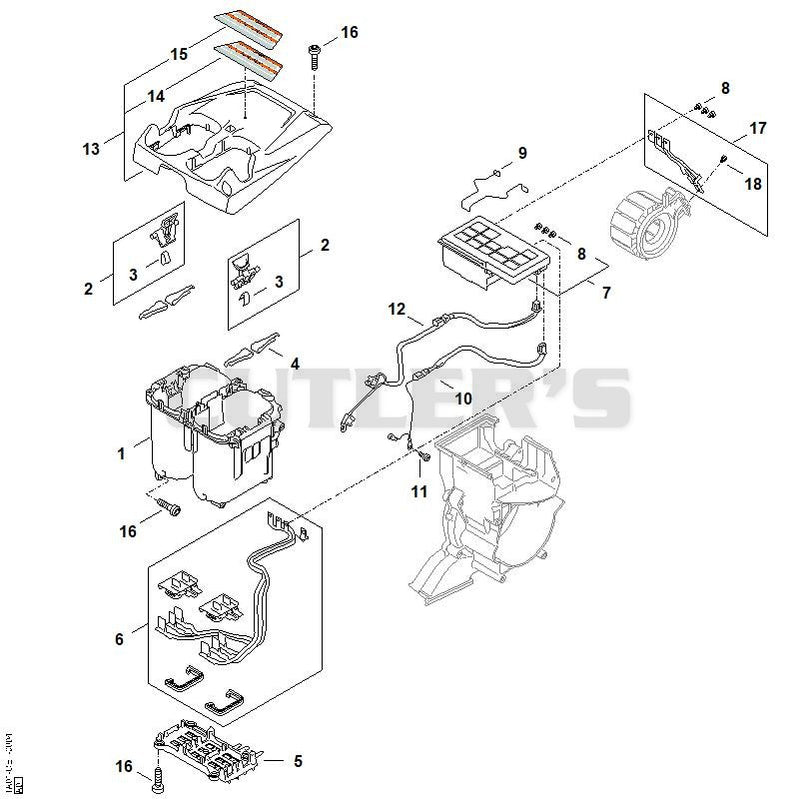 Battery compartment, Electronic module