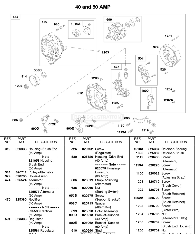 40 AMP Alternator, 60 AMP Alternator