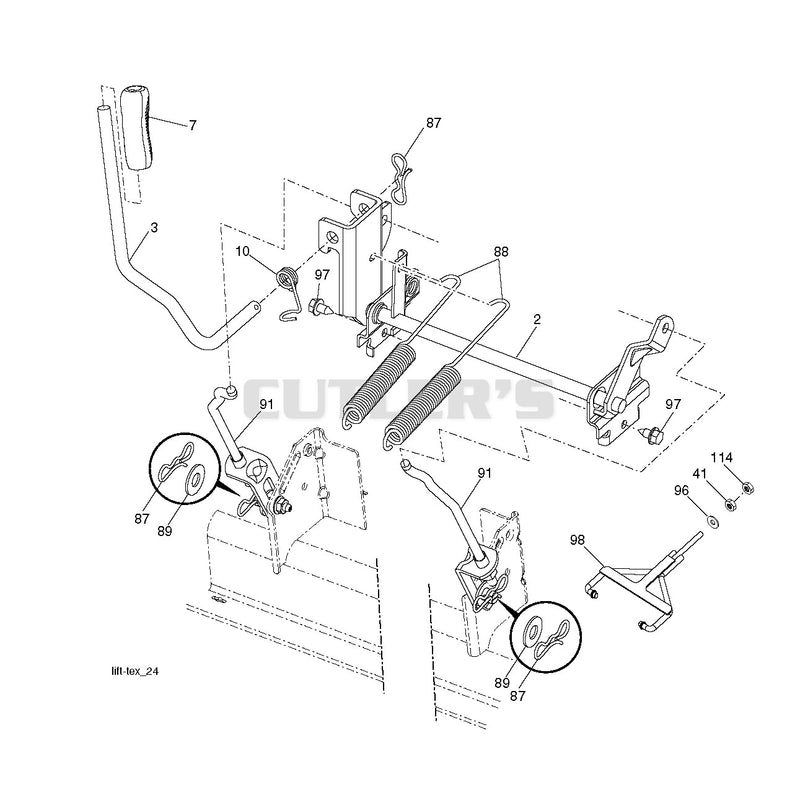 MOWER LIFT LEVER