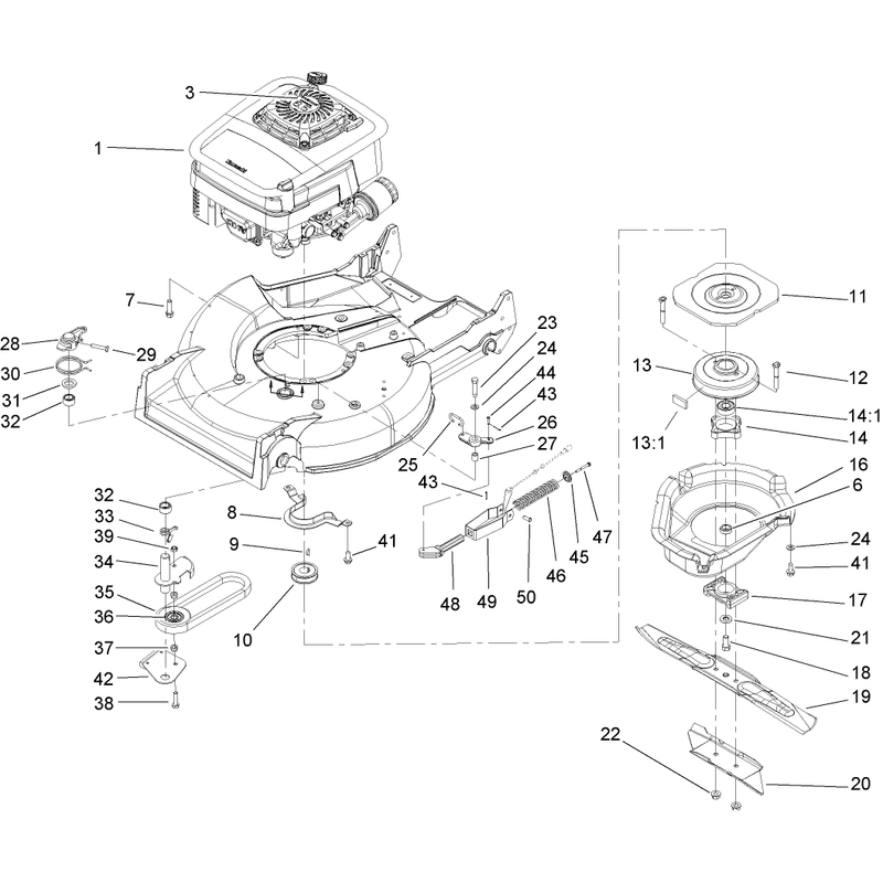 Engine and Blade Assembly