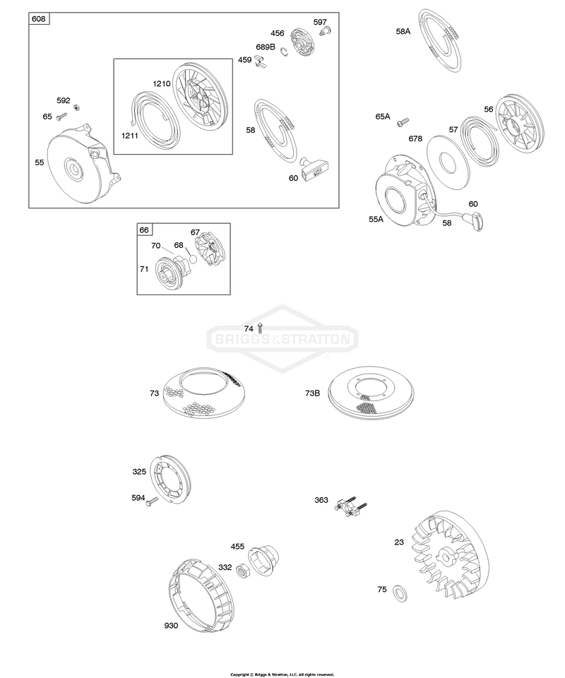 Flywheel, Rewind Starter