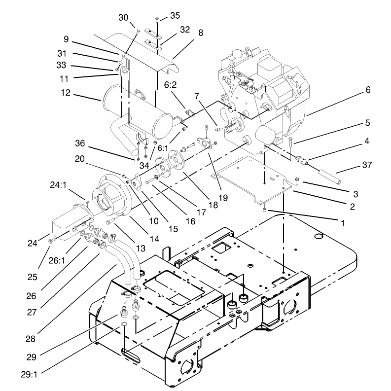 Engine and Pump Assembly