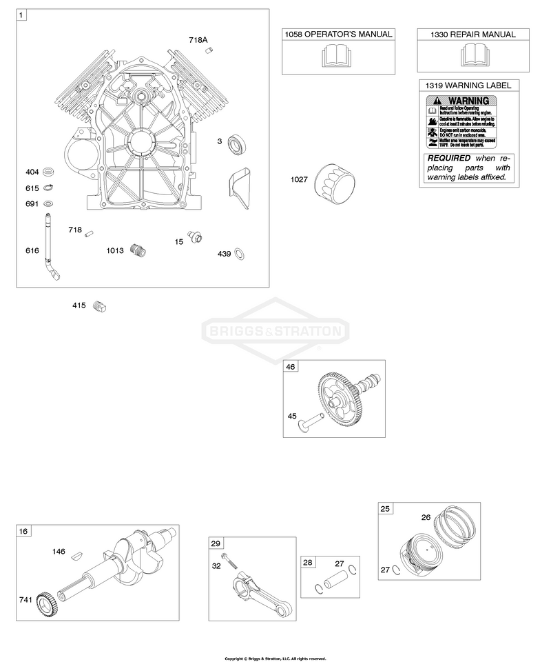 Cylinder, Crankshaft, Piston/Rings/Connecting Rod