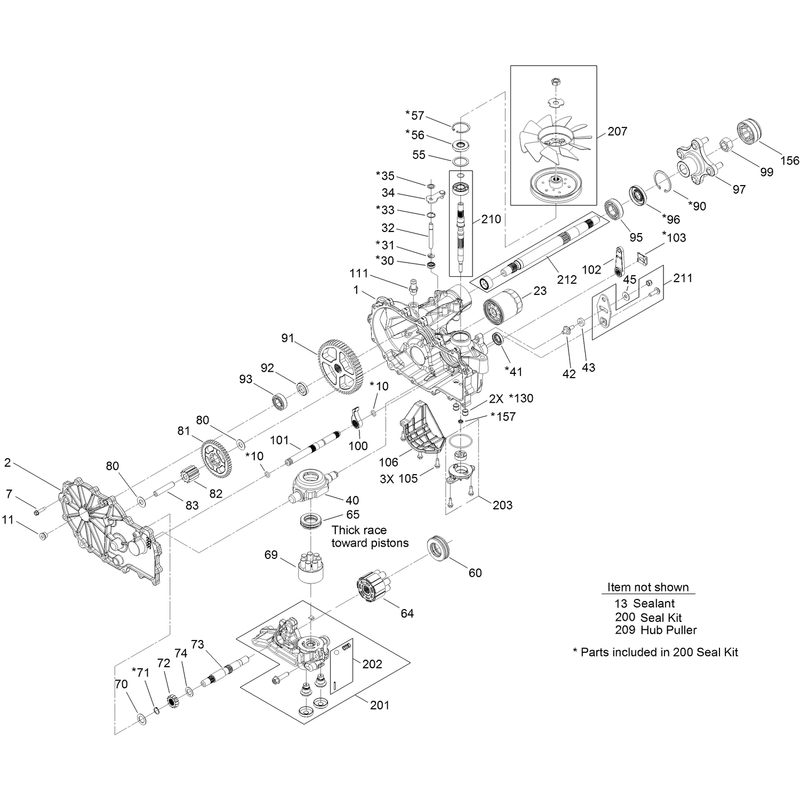 LH Hydro Transmission Assembly No. 119-8892