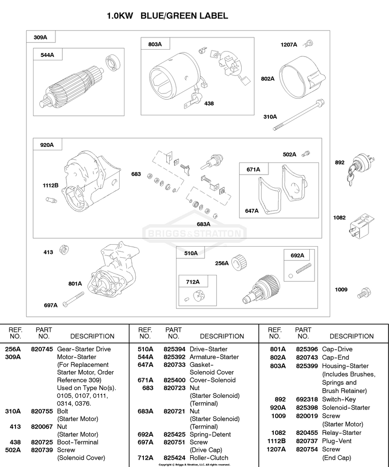 1.0 KW Starter Motor