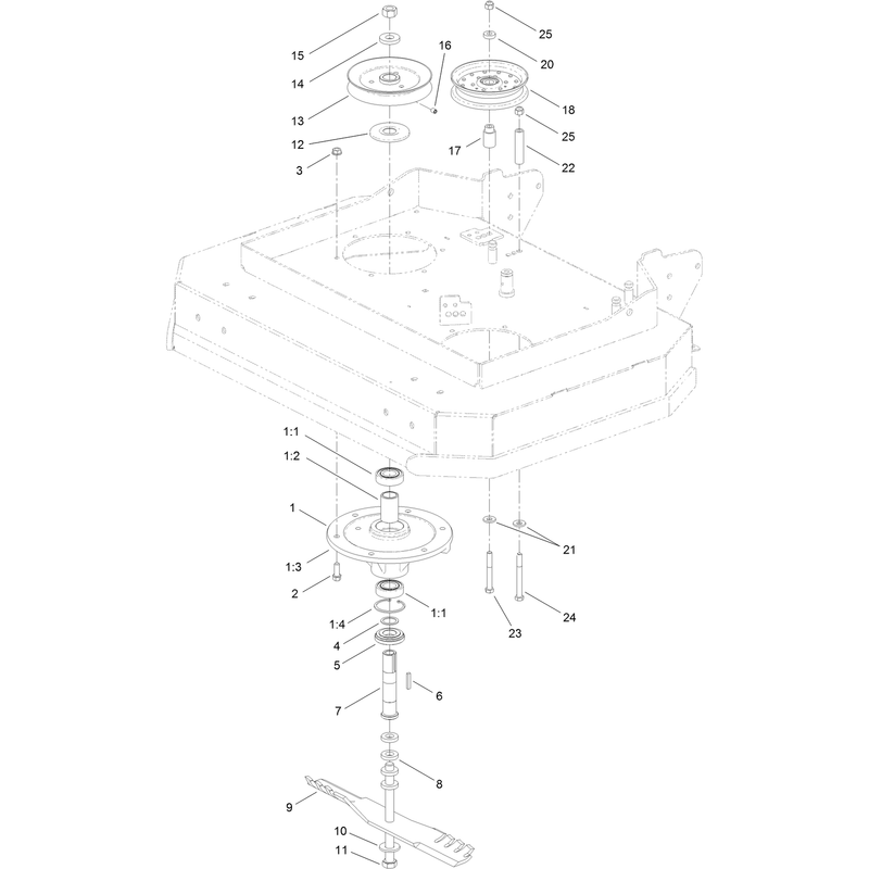 Sheave Spindle and Blade Assembly