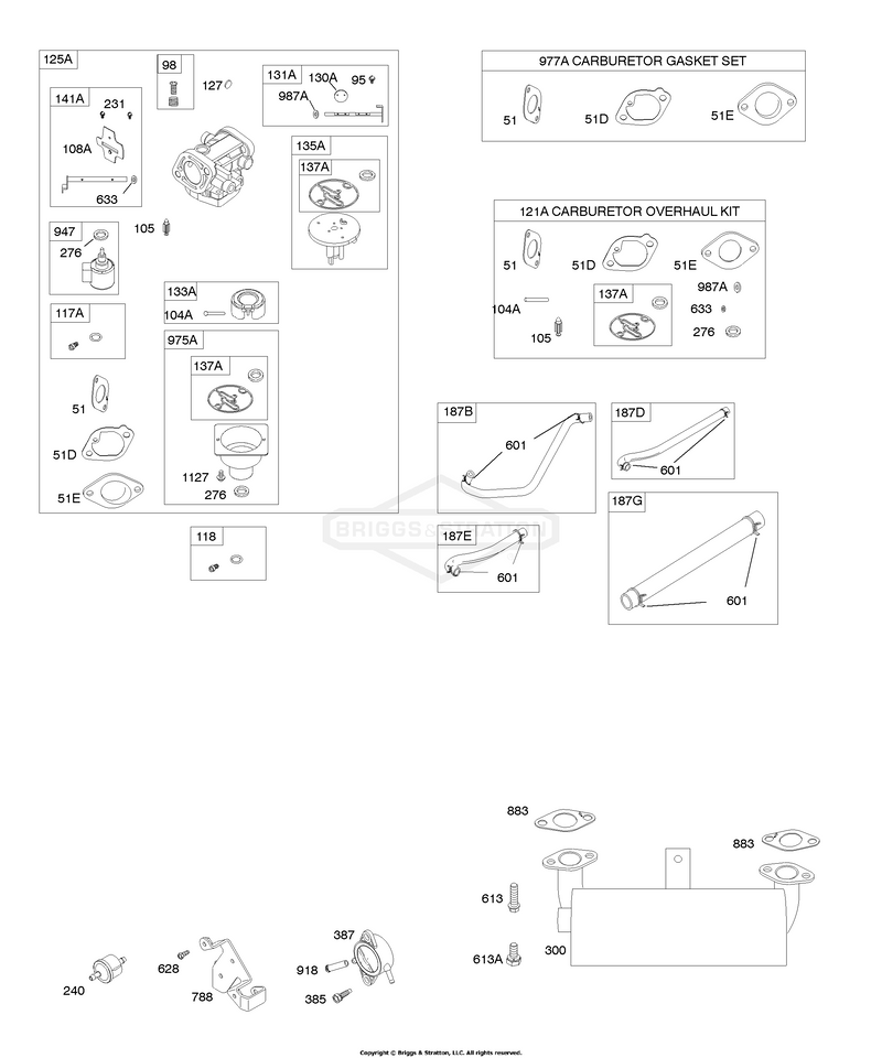Carburetor, Exhaust System, Kit/Gasket Set-Carburetor