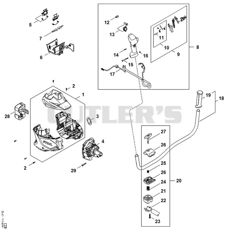 Electric motor, Motor housing, Bike handle
