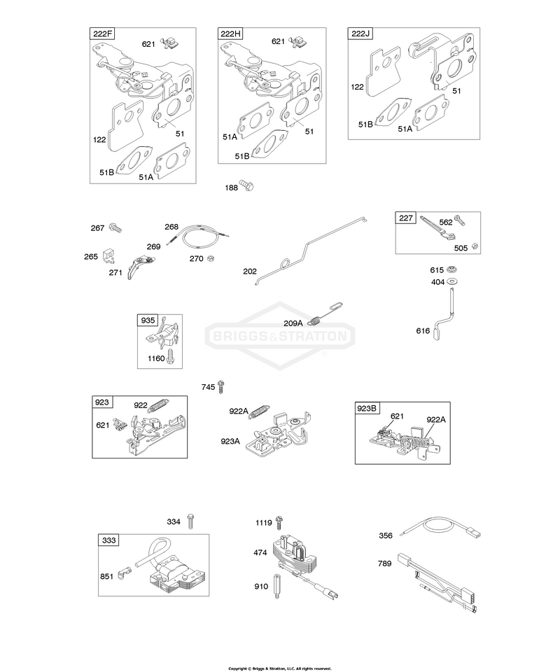 Controls, Flywheel Brake, Governor Spring, Ignition