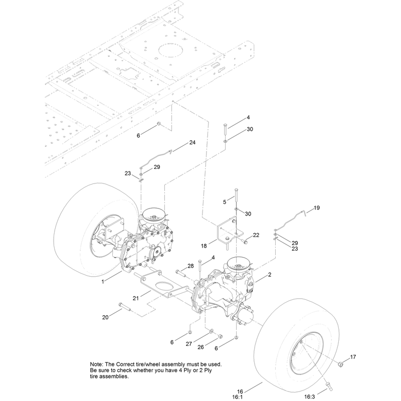 Hydro Transaxle Drive and Rear Wheel Assembly