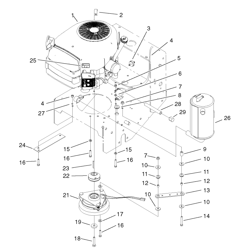 Engine and Clutch Assembly