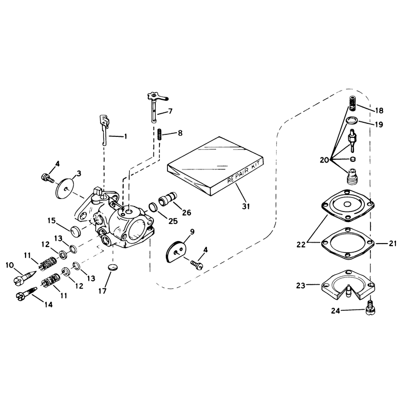 Carburetor No. 632142 Engine Model No. Ah520 Type 1602a