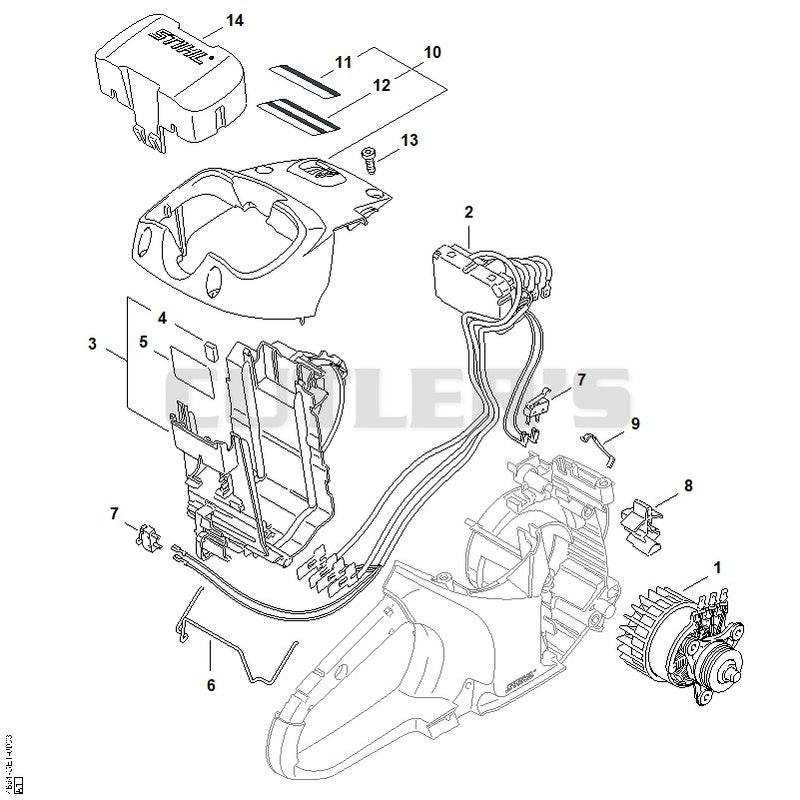 Electric motor, Electronic module, Shroud