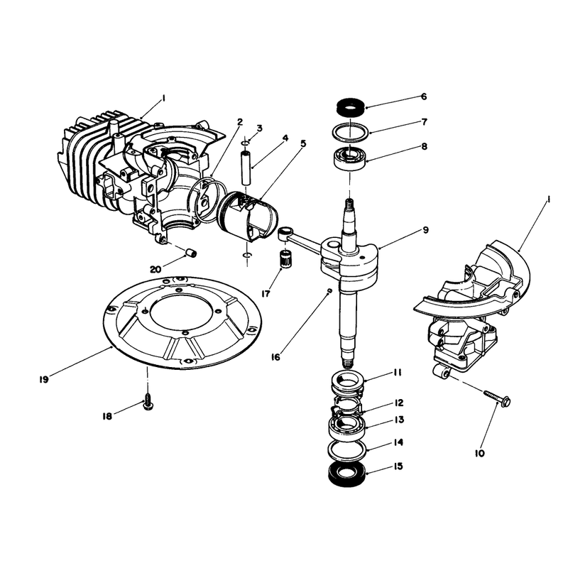 Crankshaft Assembly 47pe-4 Used on Units with Serial No 6000101 - 6002200