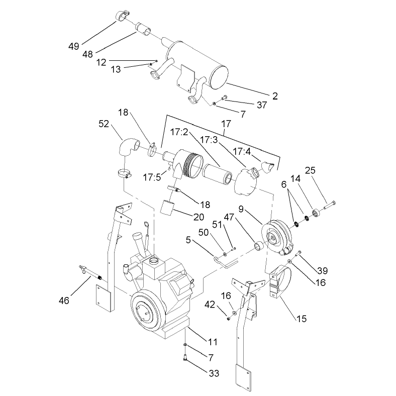 Engine Clutch and Air Cleaner Assembly