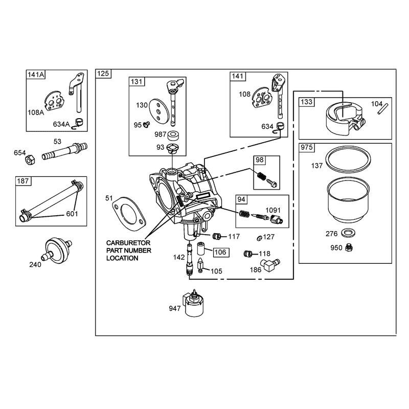 Carburetor Assembly Briggs and Stratton 286H77-0165-E1