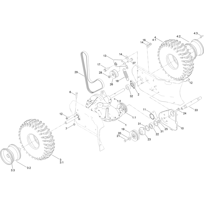Transmission, Drive and Tire Assembly