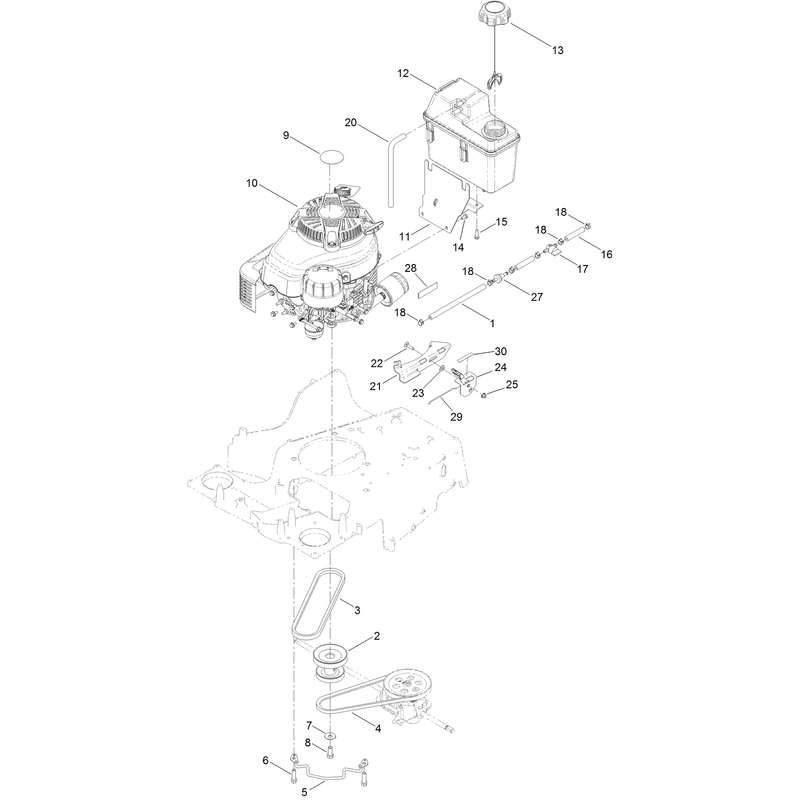 Engine and Fuel Tank Assembly