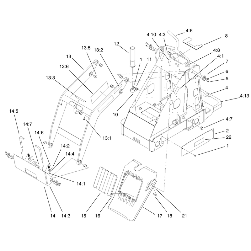 Frame and Loader Arm Assembly
