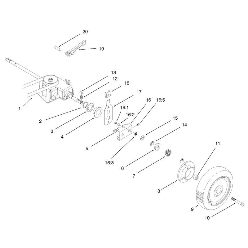 Gear Case and Rear Wheel Assembly
