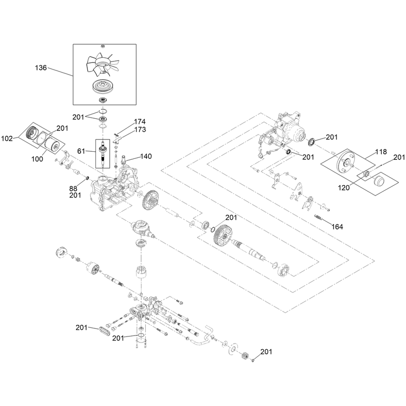LH Transaxle Assembly No 145-3696