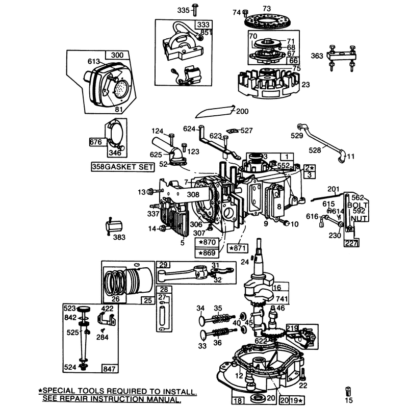 Engine Briggs and Stratton Model No 130902 Type 1200-01