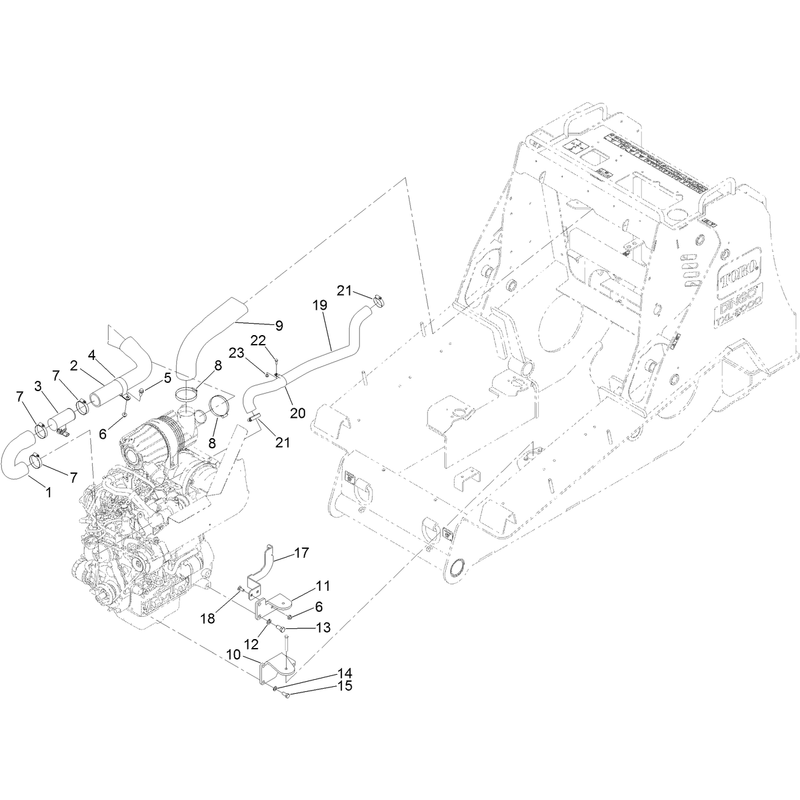 Engine Mount and Air Intake Hose Assembly