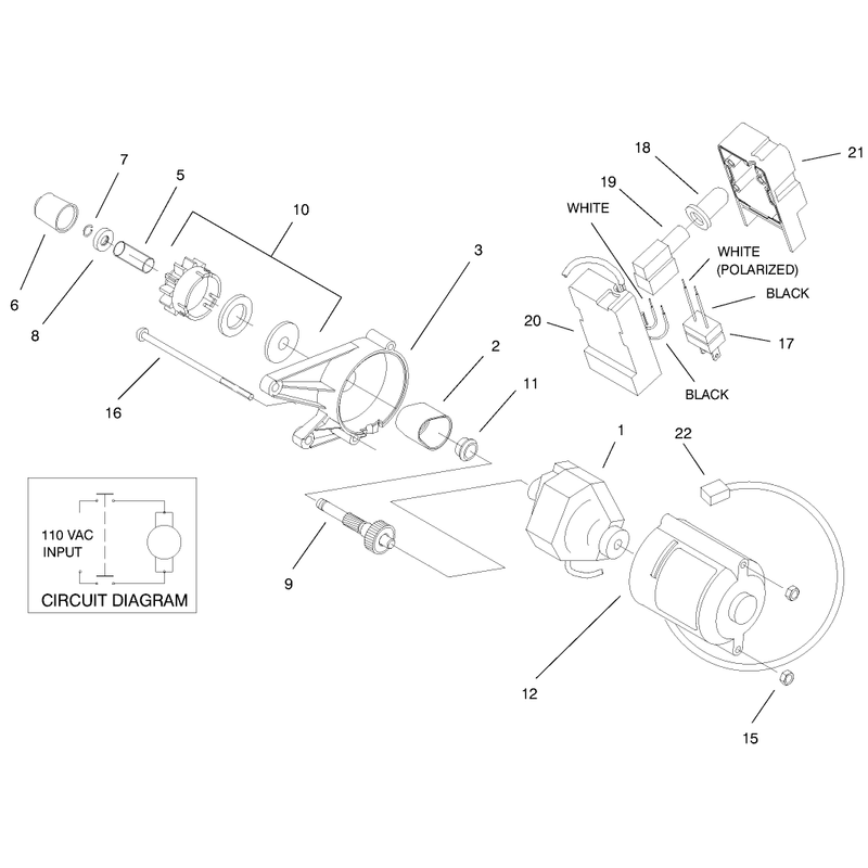 Motor & Switch Housing Assembly (120 Volt)(model No. 38175)