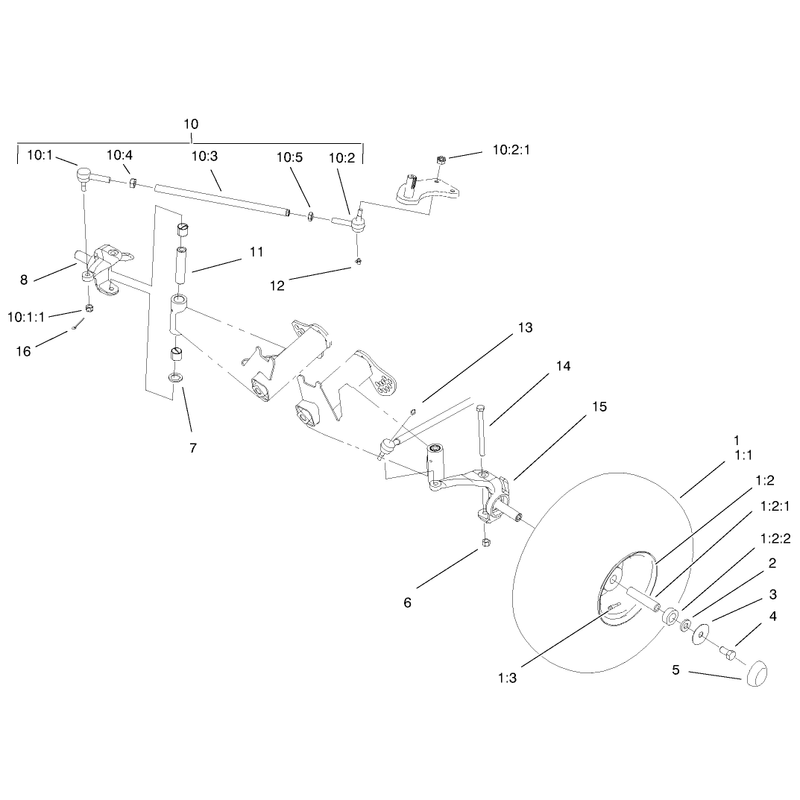 Front Tire and Steering Assembly