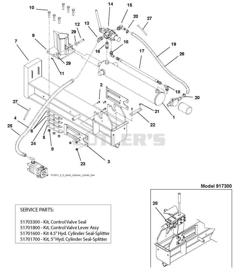 Beam And Hydraulic Cylinder